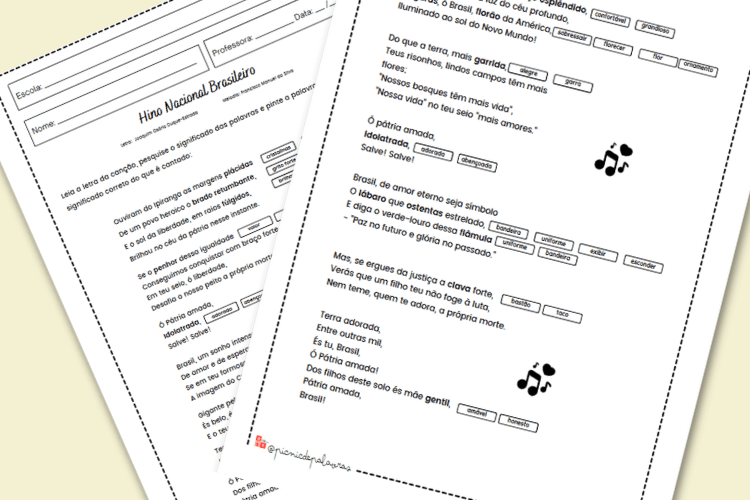 Significado das palavras do Hino Nacional Utilize atividades de escolha designificado - Significado das Palavras do Hino Nacional Brasileiro: 10 Formas de Ensinar a Letra de Maneira L&uacute;dica e Inesquec&iacute;vel